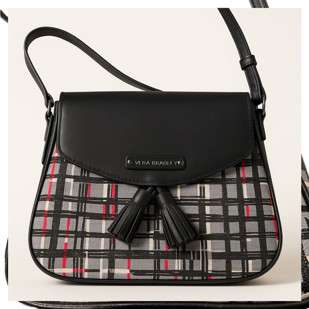 Vera Bradley Black and Gray Plaid Women's Bag